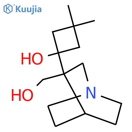 1-3-(hydroxymethyl)-1-azabicyclo2.2.2octan-3-yl-3,3-dimethylcyclobutan-1-ol structure