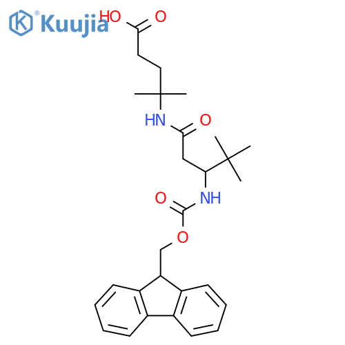 4-3-({(9H-fluoren-9-yl)methoxycarbonyl}amino)-4,4-dimethylpentanamido-4-methylpentanoic acid structure