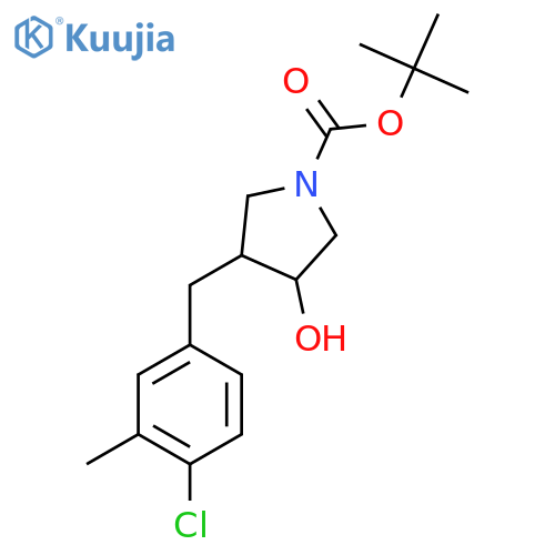 tert-butyl 3-(4-chloro-3-methylphenyl)methyl-4-hydroxypyrrolidine-1-carboxylate structure