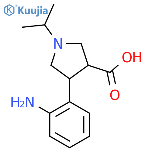 4-(2-aminophenyl)-1-(propan-2-yl)pyrrolidine-3-carboxylic acid structure