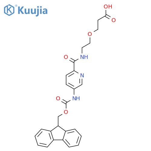 3-(2-{5-({(9H-fluoren-9-yl)methoxycarbonyl}amino)pyridin-2-ylformamido}ethoxy)propanoic acid structure