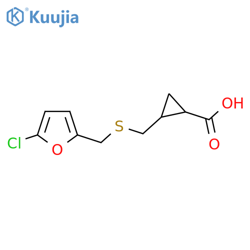 2-({(5-chlorofuran-2-yl)methylsulfanyl}methyl)cyclopropane-1-carboxylic acid structure