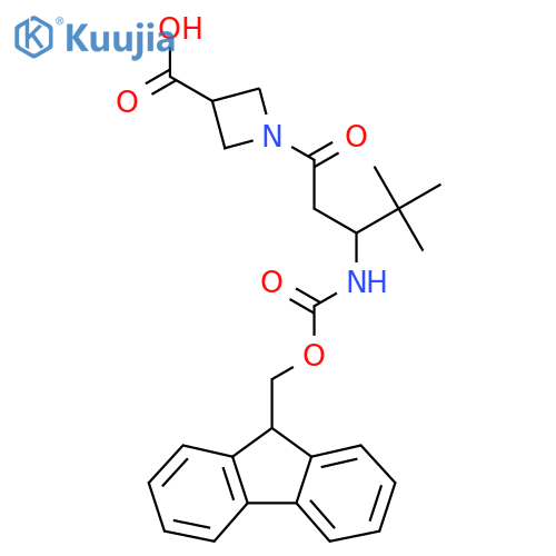 1-3-({(9H-fluoren-9-yl)methoxycarbonyl}amino)-4,4-dimethylpentanoylazetidine-3-carboxylic acid structure
