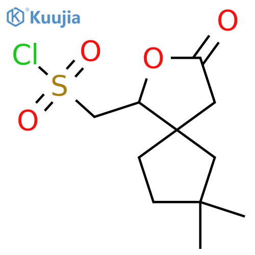 {7,7-dimethyl-3-oxo-2-oxaspiro4.4nonan-1-yl}methanesulfonyl chloride structure