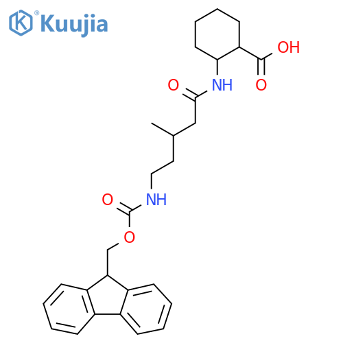 2-5-({(9H-fluoren-9-yl)methoxycarbonyl}amino)-3-methylpentanamidocyclohexane-1-carboxylic acid structure
