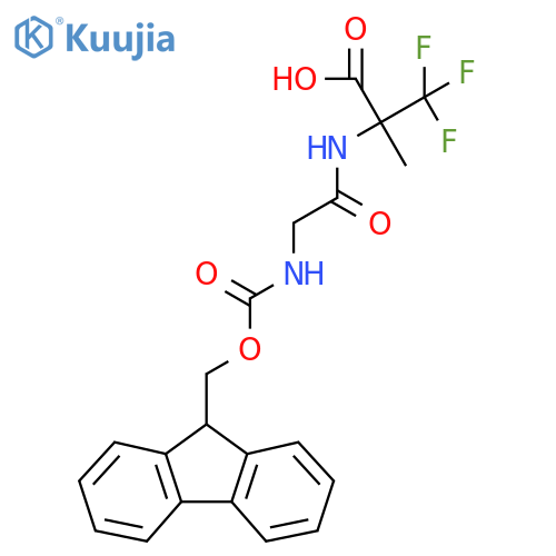 2-2-({(9H-fluoren-9-yl)methoxycarbonyl}amino)acetamido-3,3,3-trifluoro-2-methylpropanoic acid structure