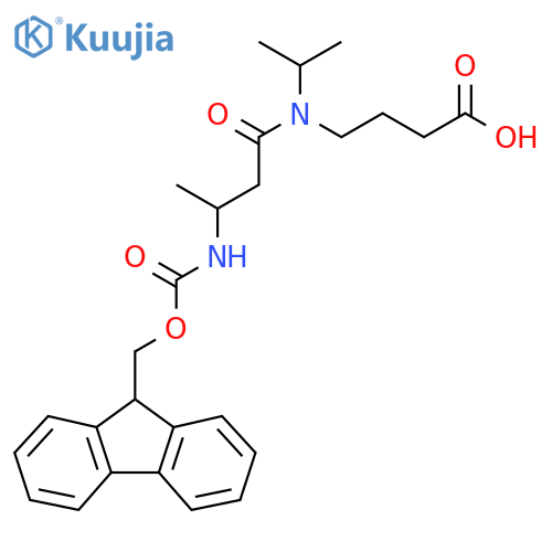 4-3-({(9H-fluoren-9-yl)methoxycarbonyl}amino)-N-(propan-2-yl)butanamidobutanoic acid structure
