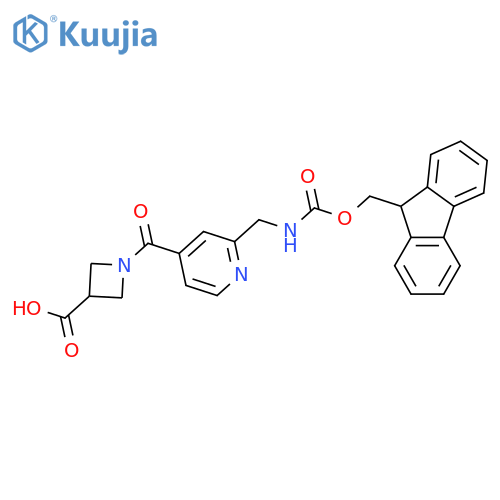 1-{2-({(9H-fluoren-9-yl)methoxycarbonyl}amino)methylpyridine-4-carbonyl}azetidine-3-carboxylic acid structure