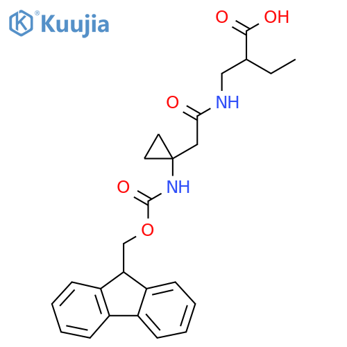 2-({2-1-({(9H-fluoren-9-yl)methoxycarbonyl}amino)cyclopropylacetamido}methyl)butanoic acid structure