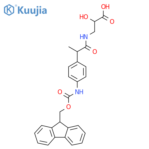 3-{2-4-({(9H-fluoren-9-yl)methoxycarbonyl}amino)phenylpropanamido}-2-hydroxypropanoic acid structure
