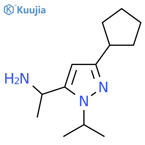 1-3-cyclopentyl-1-(propan-2-yl)-1H-pyrazol-5-ylethan-1-amine structure