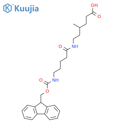 6-5-({(9H-fluoren-9-yl)methoxycarbonyl}amino)pentanamido-4-methylhexanoic acid structure
