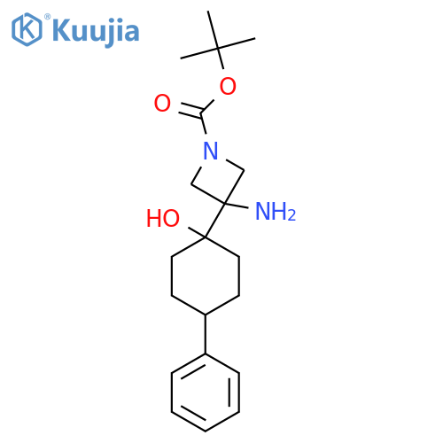 tert-butyl 3-amino-3-(1-hydroxy-4-phenylcyclohexyl)azetidine-1-carboxylate structure
