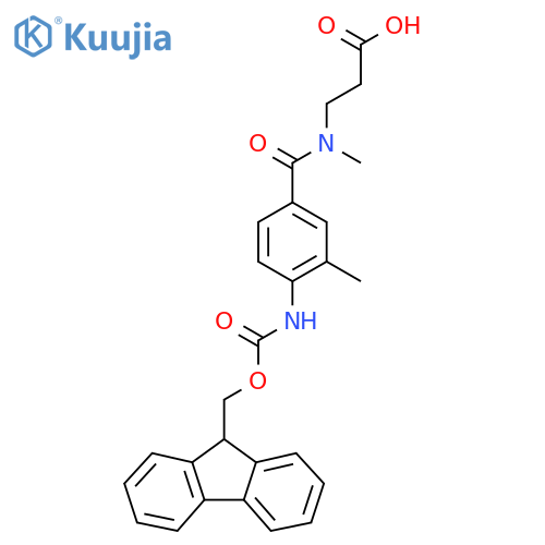 3-{1-4-({(9H-fluoren-9-yl)methoxycarbonyl}amino)-3-methylphenyl-N-methylformamido}propanoic acid structure