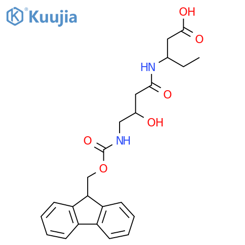3-4-({(9H-fluoren-9-yl)methoxycarbonyl}amino)-3-hydroxybutanamidopentanoic acid structure
