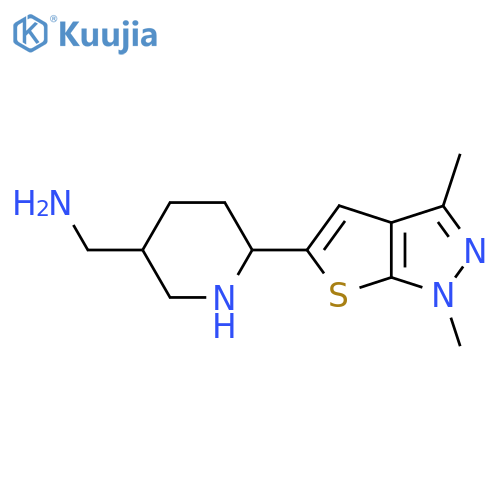(6-{1,3-dimethyl-1H-thieno2,3-cpyrazol-5-yl}piperidin-3-yl)methanamine structure