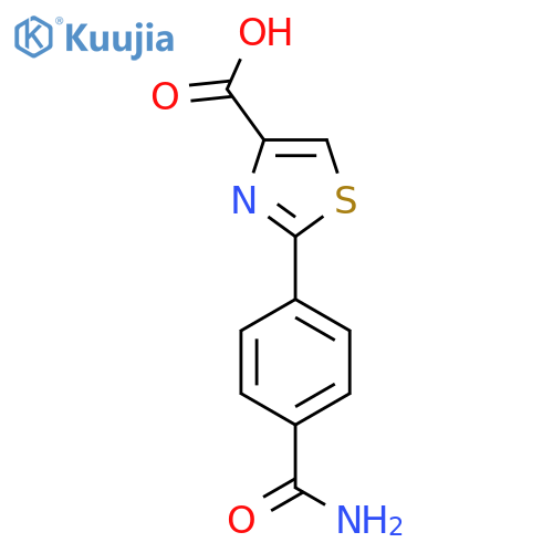 2-(4-carbamoylphenyl)-1,3-thiazole-4-carboxylic acid structure