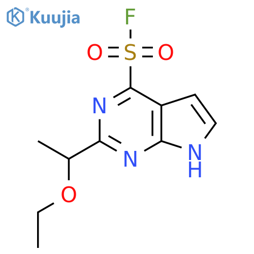 2-(1-ethoxyethyl)-7H-pyrrolo2,3-dpyrimidine-4-sulfonyl fluoride structure