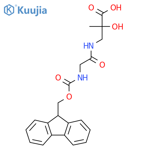 3-2-({(9H-fluoren-9-yl)methoxycarbonyl}amino)acetamido-2-hydroxy-2-methylpropanoic acid structure