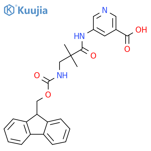 5-3-({(9H-fluoren-9-yl)methoxycarbonyl}amino)-2,2-dimethylpropanamidopyridine-3-carboxylic acid structure