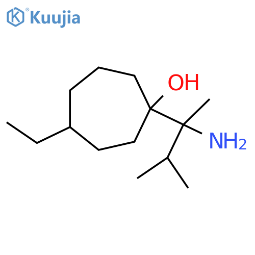 1-(2-amino-3-methylbutan-2-yl)-4-ethylcycloheptan-1-ol structure
