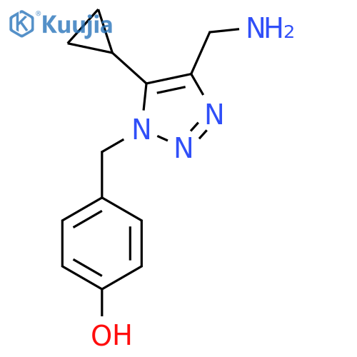 4-{4-(aminomethyl)-5-cyclopropyl-1H-1,2,3-triazol-1-ylmethyl}phenol structure