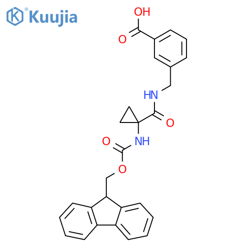 3-({1-({(9H-fluoren-9-yl)methoxycarbonyl}amino)cyclopropylformamido}methyl)benzoic acid structure