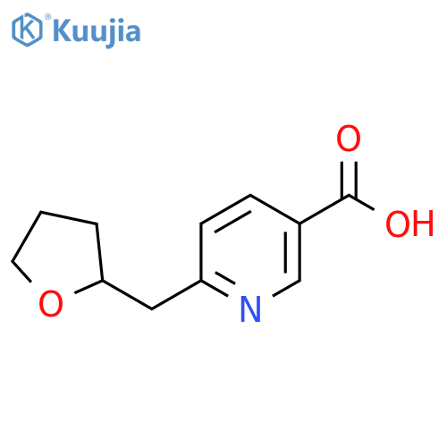 6-(oxolan-2-ylmethyl)pyridine-3-carboxylic acid structure
