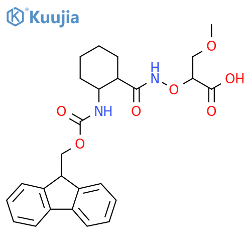 2-({2-({(9H-fluoren-9-yl)methoxycarbonyl}amino)cyclohexylformamido}oxy)-3-methoxypropanoic acid structure