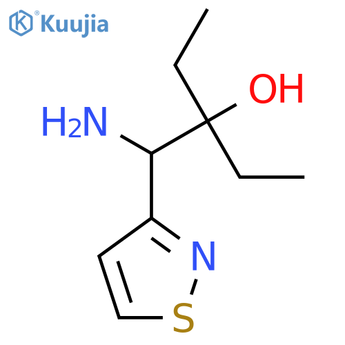 3-amino(1,2-thiazol-3-yl)methylpentan-3-ol structure