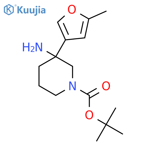 tert-butyl 3-amino-3-(5-methylfuran-3-yl)piperidine-1-carboxylate structure