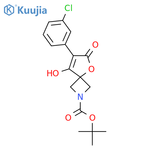 tert-butyl 7-(3-chlorophenyl)-8-hydroxy-6-oxo-5-oxa-2-azaspiro3.4oct-7-ene-2-carboxylate structure