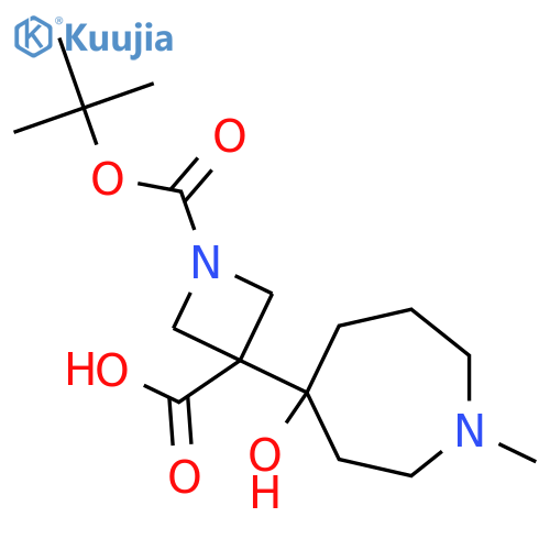 1-(tert-butoxy)carbonyl-3-(4-hydroxy-1-methylazepan-4-yl)azetidine-3-carboxylic acid structure