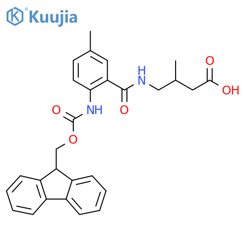 4-{2-({(9H-fluoren-9-yl)methoxycarbonyl}amino)-5-methylphenylformamido}-3-methylbutanoic acid structure