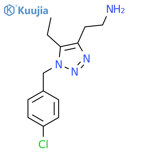 2-{1-(4-chlorophenyl)methyl-5-ethyl-1H-1,2,3-triazol-4-yl}ethan-1-amine structure