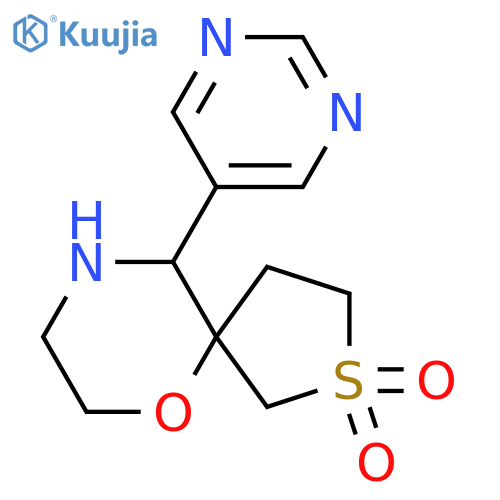 10-(pyrimidin-5-yl)-6-oxa-2lambda6-thia-9-azaspiro4.5decane-2,2-dione structure