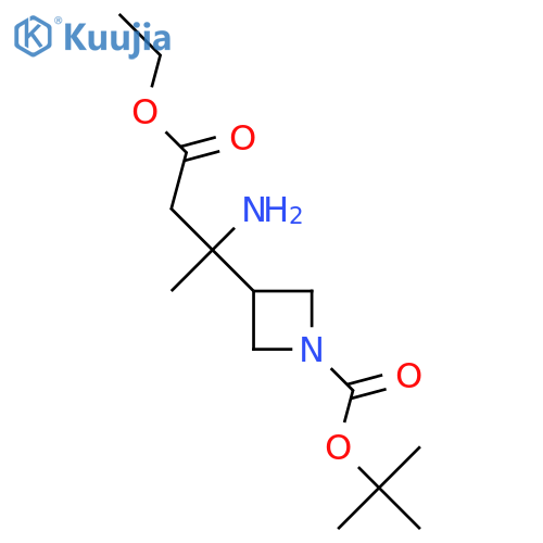 tert-butyl 3-(2-amino-4-ethoxy-4-oxobutan-2-yl)azetidine-1-carboxylate structure
