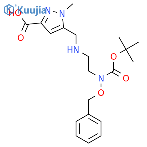 5-({2-(benzyloxy)(tert-butoxy)carbonylaminoethyl}amino)methyl-1-methyl-1H-pyrazole-3-carboxylic acid structure