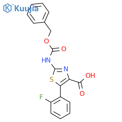 2-{(benzyloxy)carbonylamino}-5-(2-fluorophenyl)-1,3-thiazole-4-carboxylic acid structure