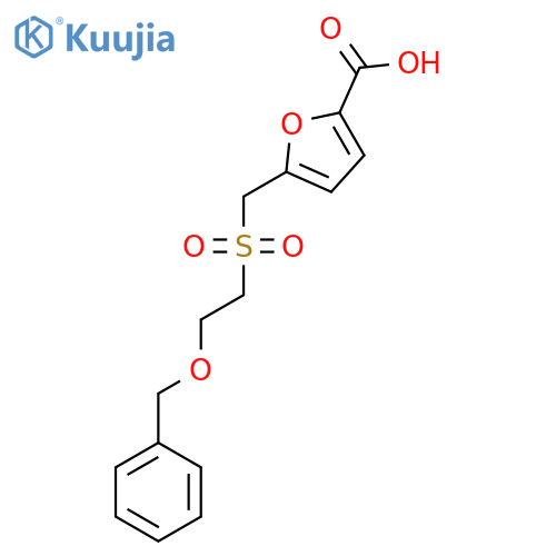 5-{2-(benzyloxy)ethanesulfonylmethyl}furan-2-carboxylic acid structure
