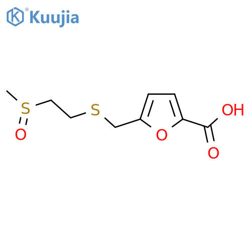 5-{(2-methanesulfinylethyl)sulfanylmethyl}furan-2-carboxylic acid structure