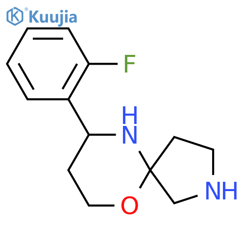 9-(2-fluorophenyl)-6-oxa-2,10-diazaspiro4.5decane structure