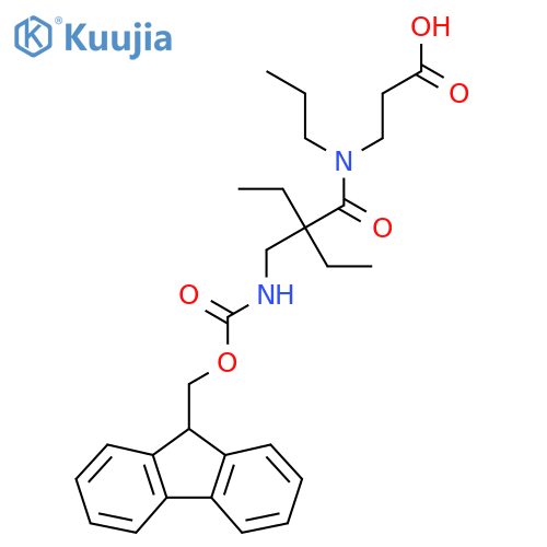 3-{2-ethyl-2-({(9H-fluoren-9-yl)methoxycarbonyl}amino)methyl-N-propylbutanamido}propanoic acid structure
