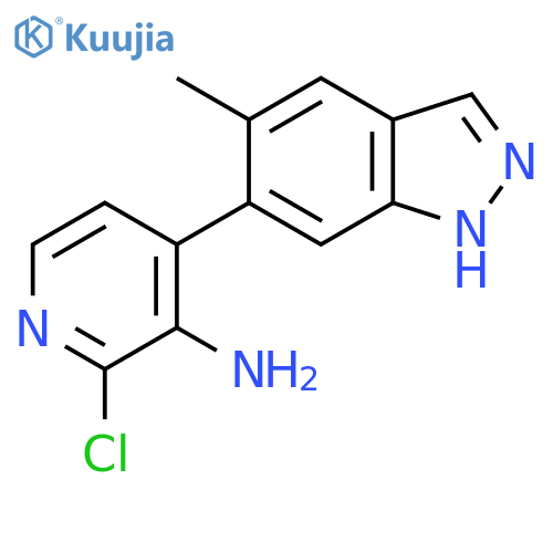 2-chloro-4-(5-methyl-1H-indazol-6-yl)pyridin-3-amine structure