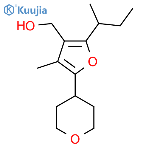 2-(butan-2-yl)-4-methyl-5-(oxan-4-yl)furan-3-ylmethanol structure