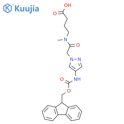 4-{2-4-({(9H-fluoren-9-yl)methoxycarbonyl}amino)-1H-pyrazol-1-yl-N-methylacetamido}butanoic acid structure