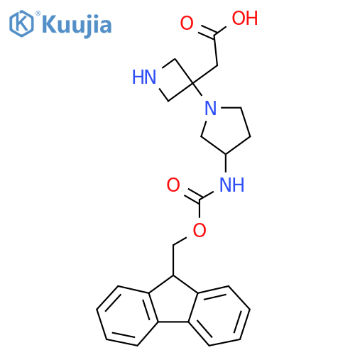 2-{3-3-({(9H-fluoren-9-yl)methoxycarbonyl}amino)pyrrolidin-1-ylazetidin-3-yl}acetic acid structure