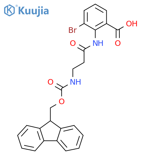 3-bromo-2-3-({(9H-fluoren-9-yl)methoxycarbonyl}amino)propanamidobenzoic acid structure