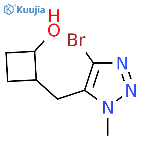 2-(4-bromo-1-methyl-1H-1,2,3-triazol-5-yl)methylcyclobutan-1-ol structure