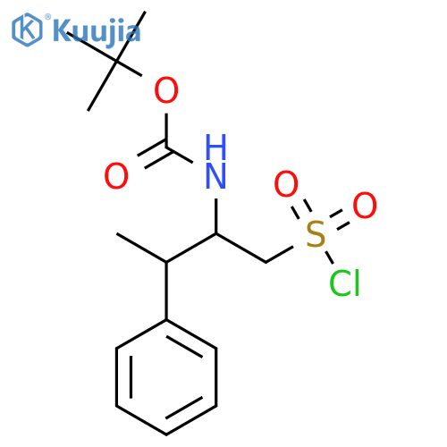 tert-butyl N-1-(chlorosulfonyl)-3-phenylbutan-2-ylcarbamate structure
